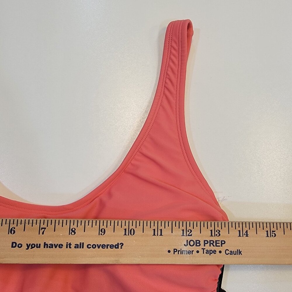 DKNY Ruched V-Neck One-Piece‎ Swimsuit Watermelon Sz 10 NWT - Picture 9 of 11